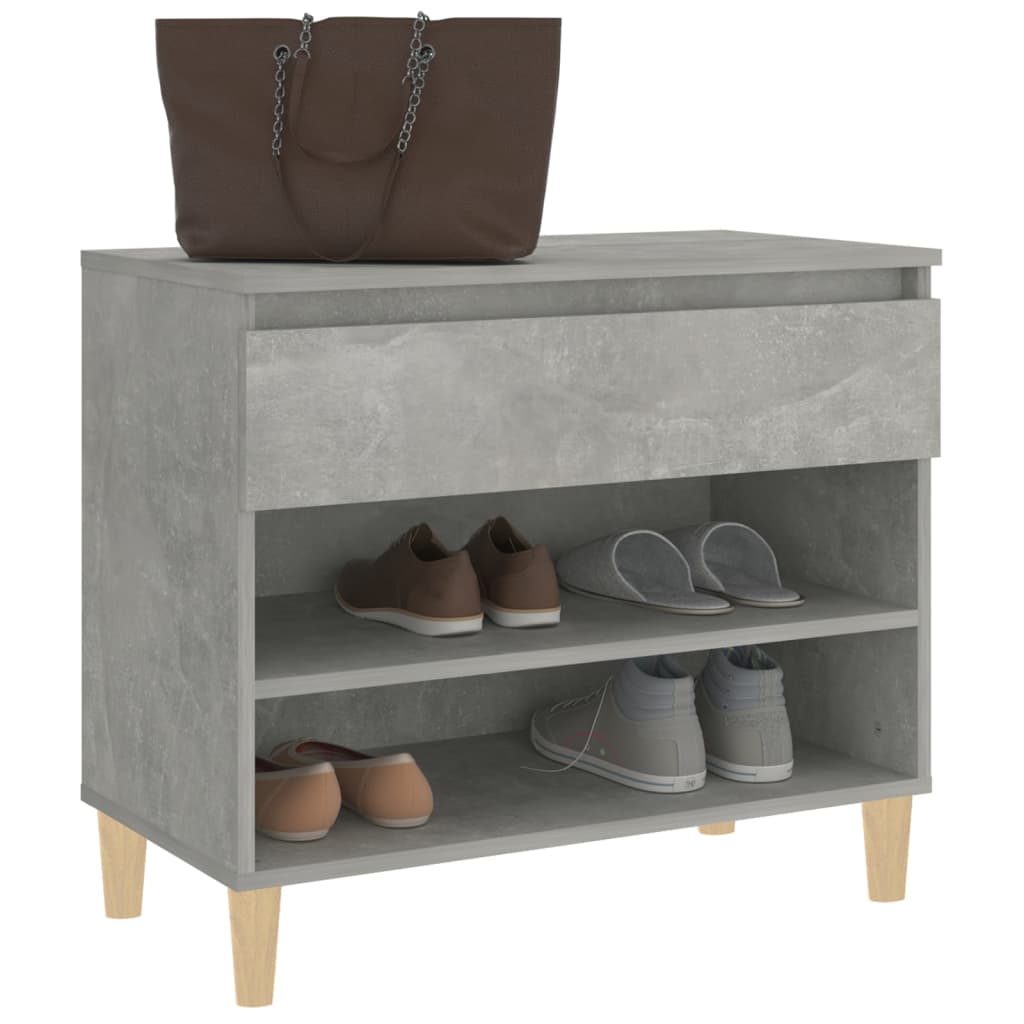 Shoe Cabinet Concrete Grey 70x36x60 cm Engineered Wood - Bargainia.com - 