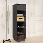 Shoe Cabinet Grey 30x34x105 cm Solid Wood Pine - Bargainia.com - 