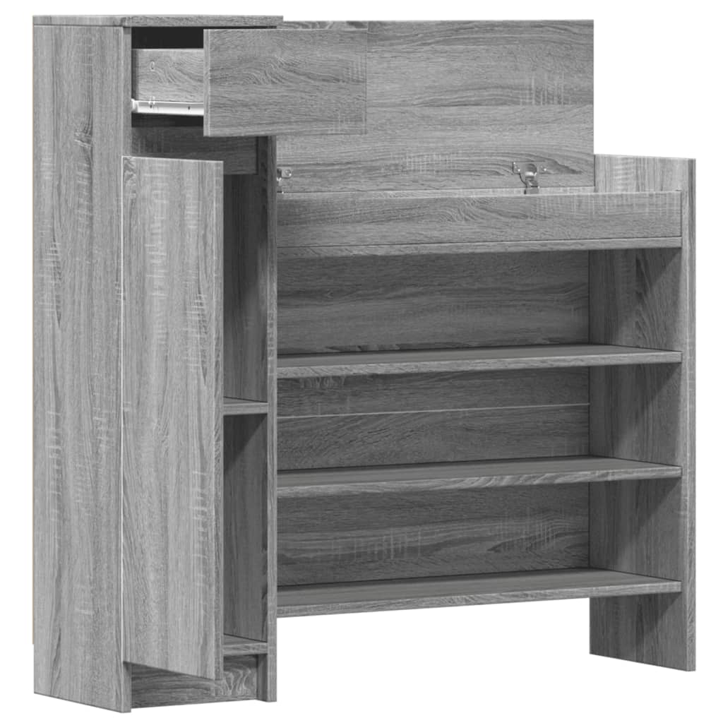 Shoe Cabinet Grey Sonoma 100.5x28x100 cm Engineered Wood - Bargainia.com - 8721012493292 - 840427