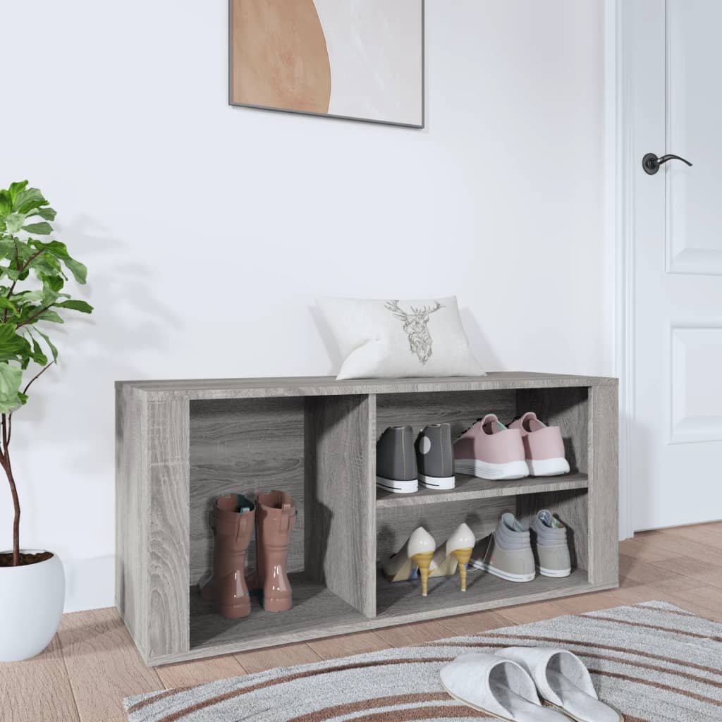 Shoe Cabinet Grey Sonoma 100x35x45 cm Engineered Wood - Bargainia.com - 