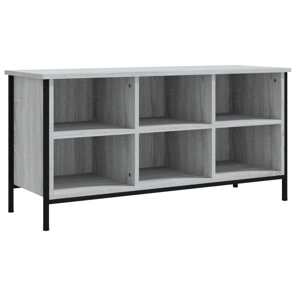 Shoe Cabinet Grey Sonoma 100x35x50 cm Engineered Wood - Bargainia.com - 