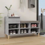 Shoe Cabinet Grey Sonoma 102x36x60 cm Engineered Wood - Bargainia.com - 