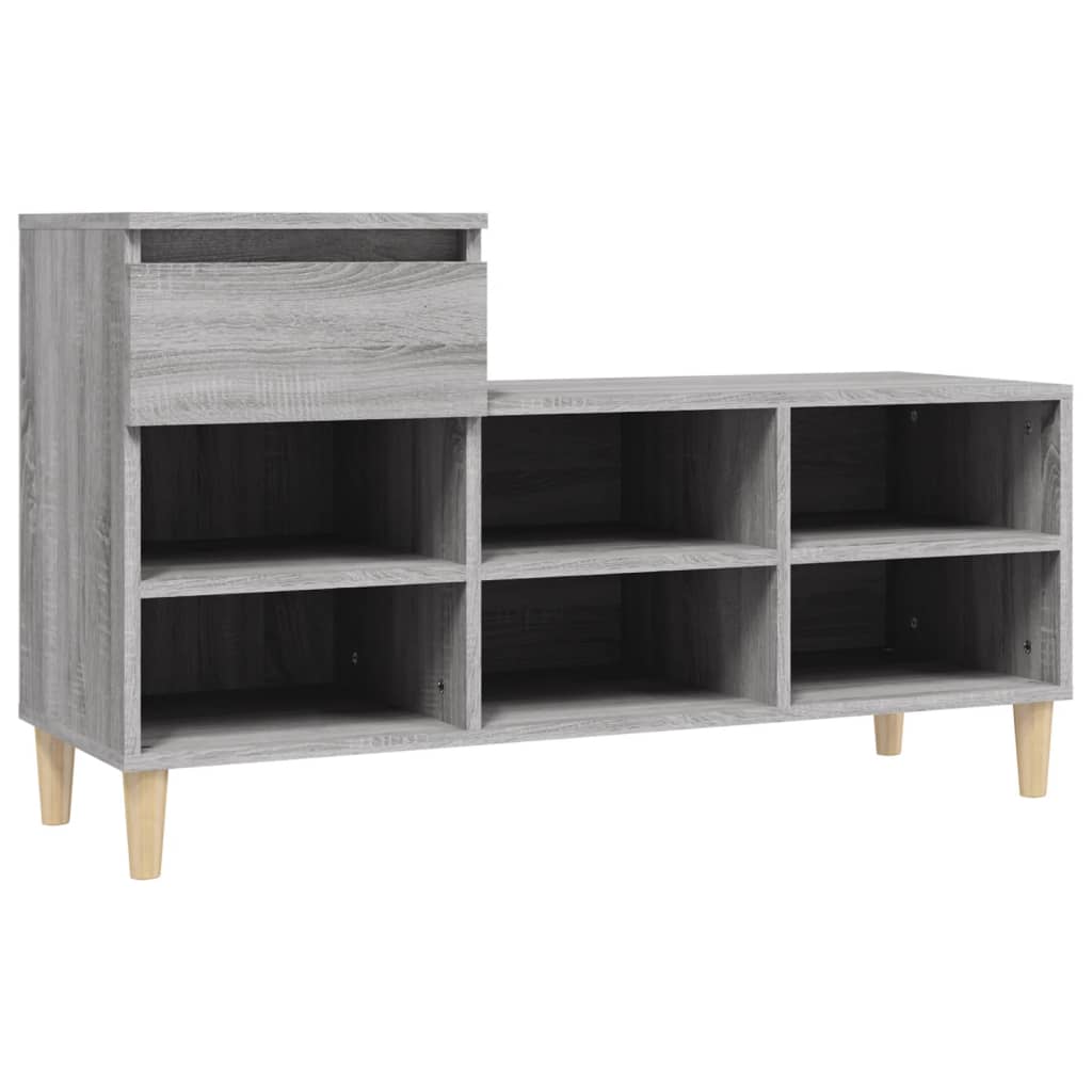 Shoe Cabinet Grey Sonoma 102x36x60 cm Engineered Wood - Bargainia.com - 