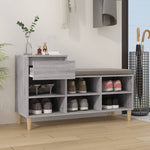 Shoe Cabinet Grey Sonoma 102x36x60 cm Engineered Wood - Bargainia.com - 