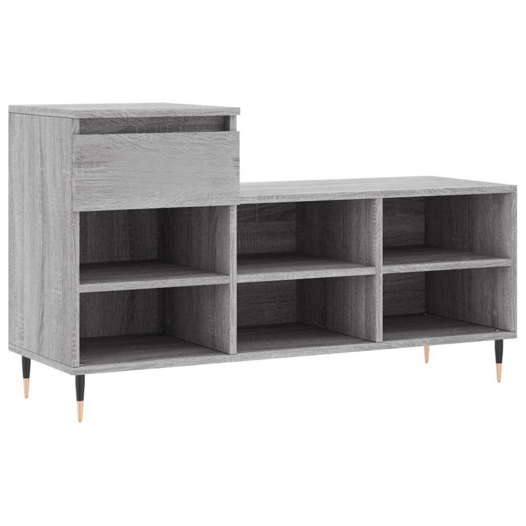 Shoe Cabinet Grey Sonoma 102x36x60 cm Engineered Wood - Bargainia.com - 
