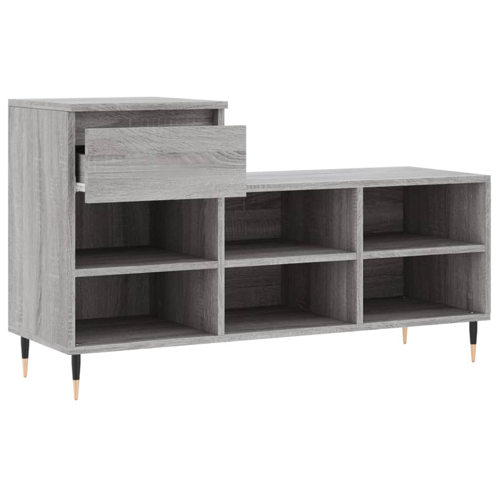Shoe Cabinet Grey Sonoma 102x36x60 cm Engineered Wood - Bargainia.com - 