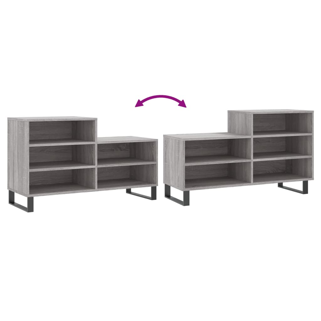 Shoe Cabinet Grey Sonoma 102x36x60 cm Engineered Wood - Bargainia.com - 