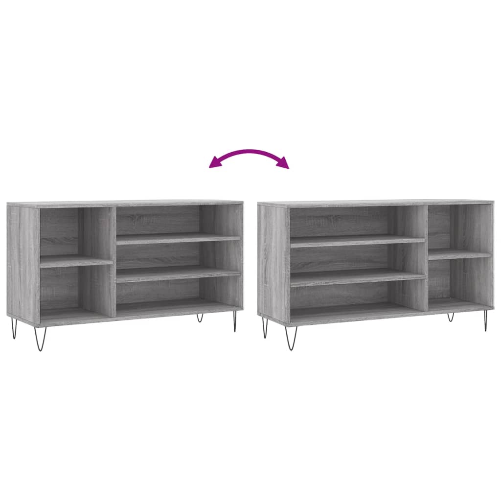 Shoe Cabinet Grey Sonoma 102x36x60 cm Engineered Wood - Bargainia.com - 