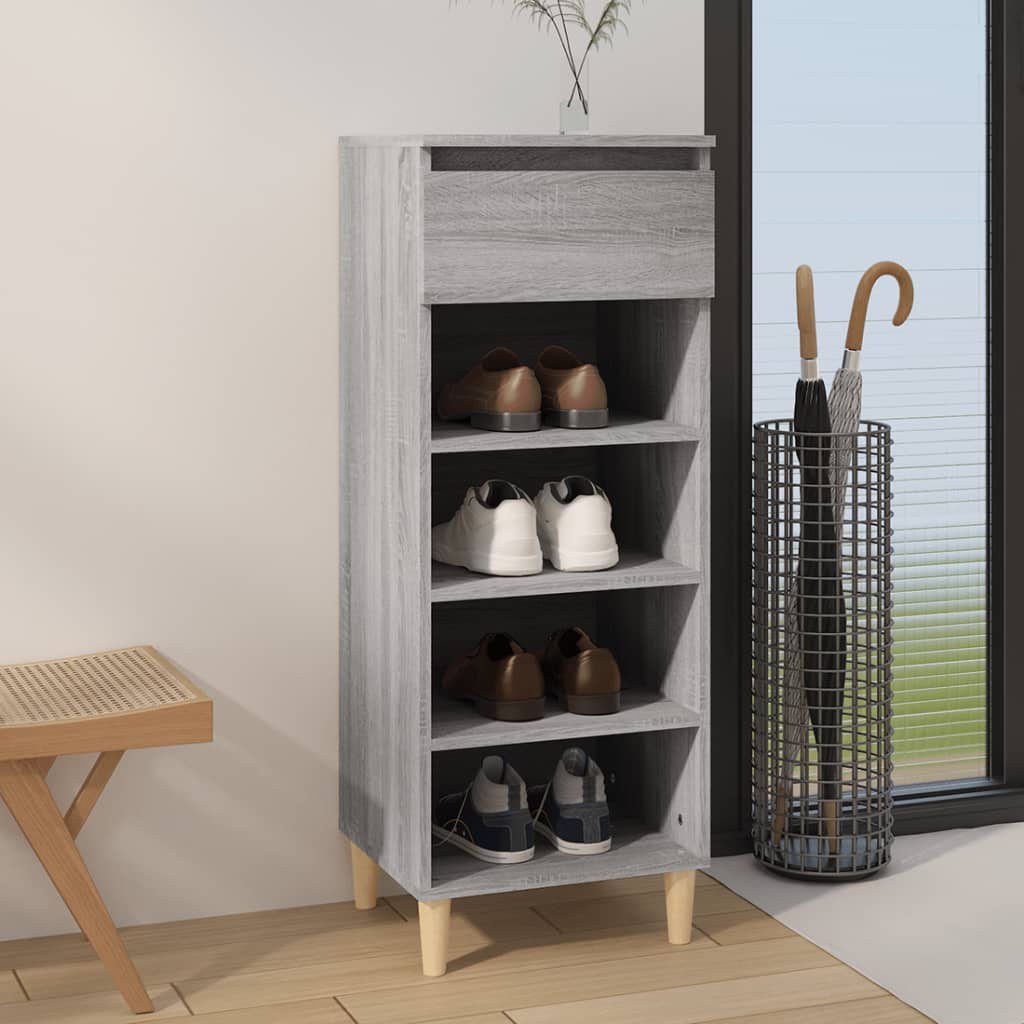 Shoe Cabinet Grey Sonoma 40x36x105 cm Engineered Wood - Bargainia.com - 