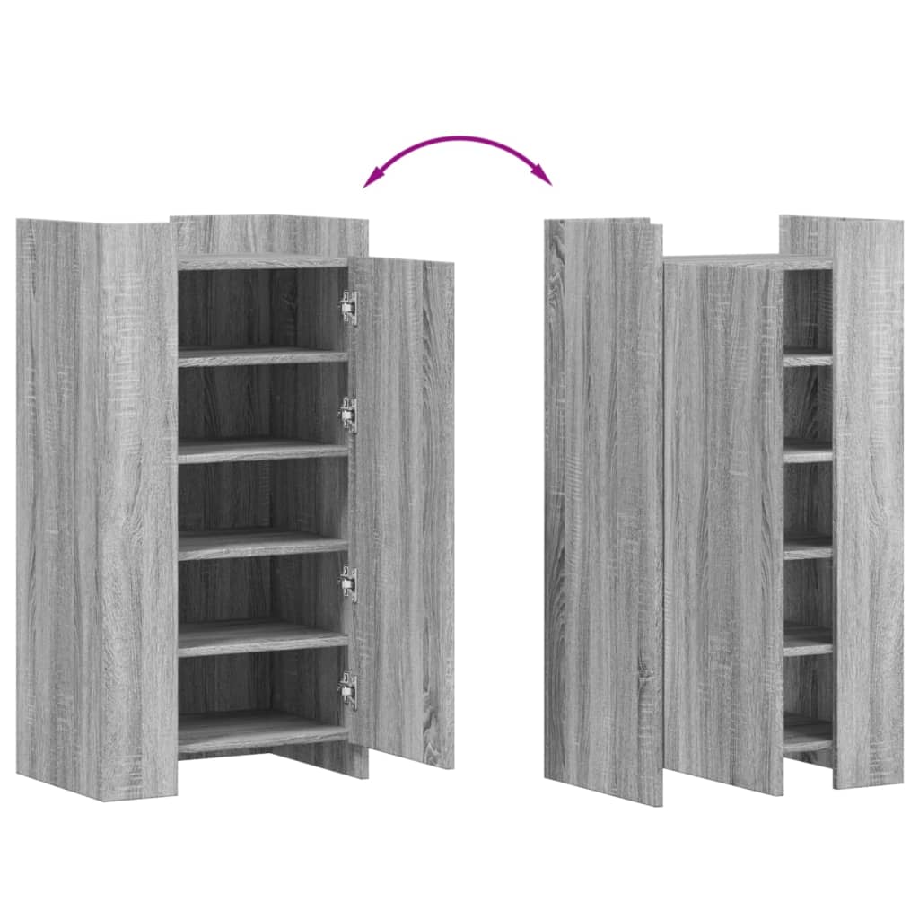 Shoe Cabinet Grey Sonoma 52x37.5x100 cm Engineered Wood - Bargainia.com - 