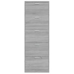 Shoe Cabinet Grey Sonoma 59x17x169 cm Engineered Wood - Bargainia.com - 