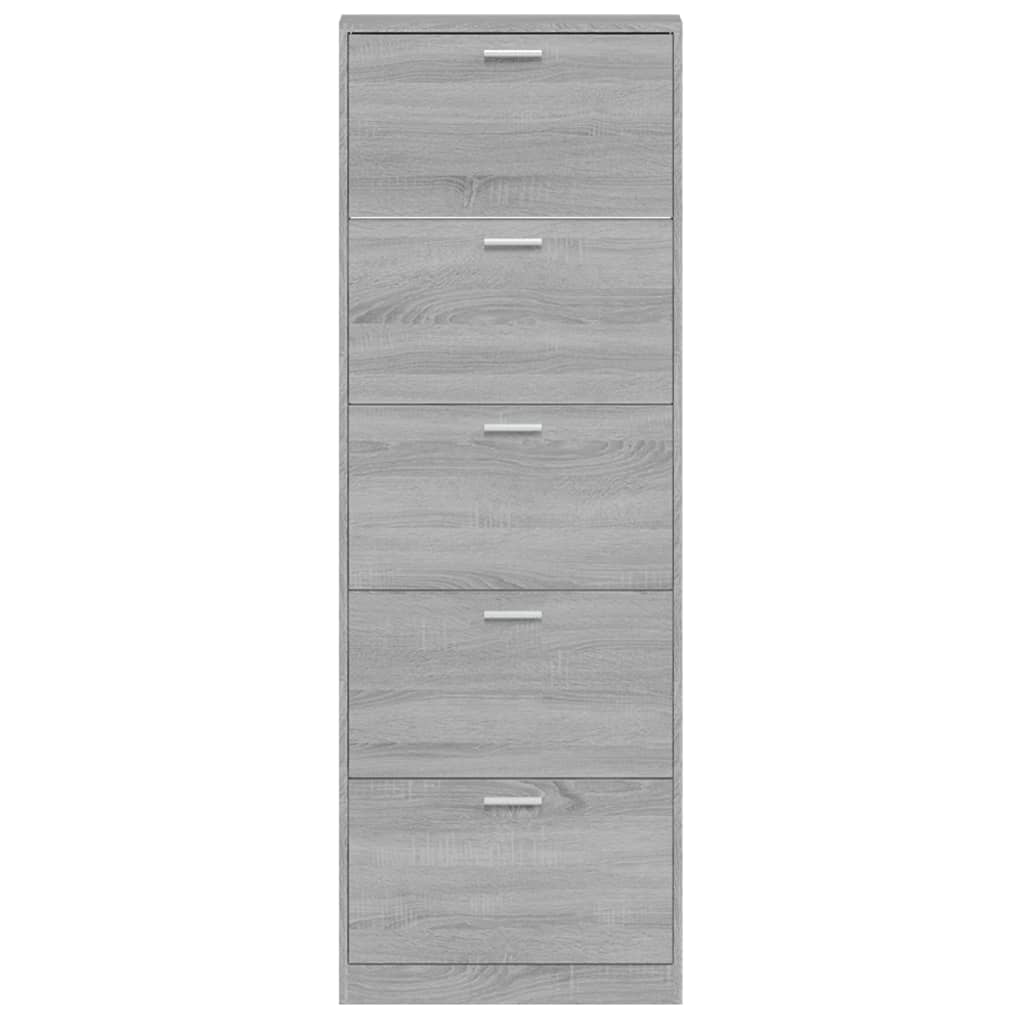 Shoe Cabinet Grey Sonoma 59x17x169 cm Engineered Wood - Bargainia.com - 