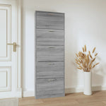 Shoe Cabinet Grey Sonoma 59x17x169 cm Engineered Wood - Bargainia.com - 