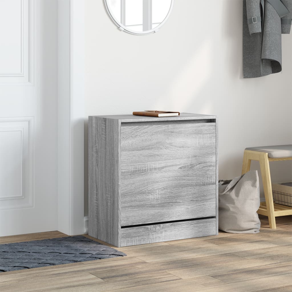Shoe Cabinet Grey Sonoma 60x34x63.5 cm Engineered Wood - Bargainia.com - 