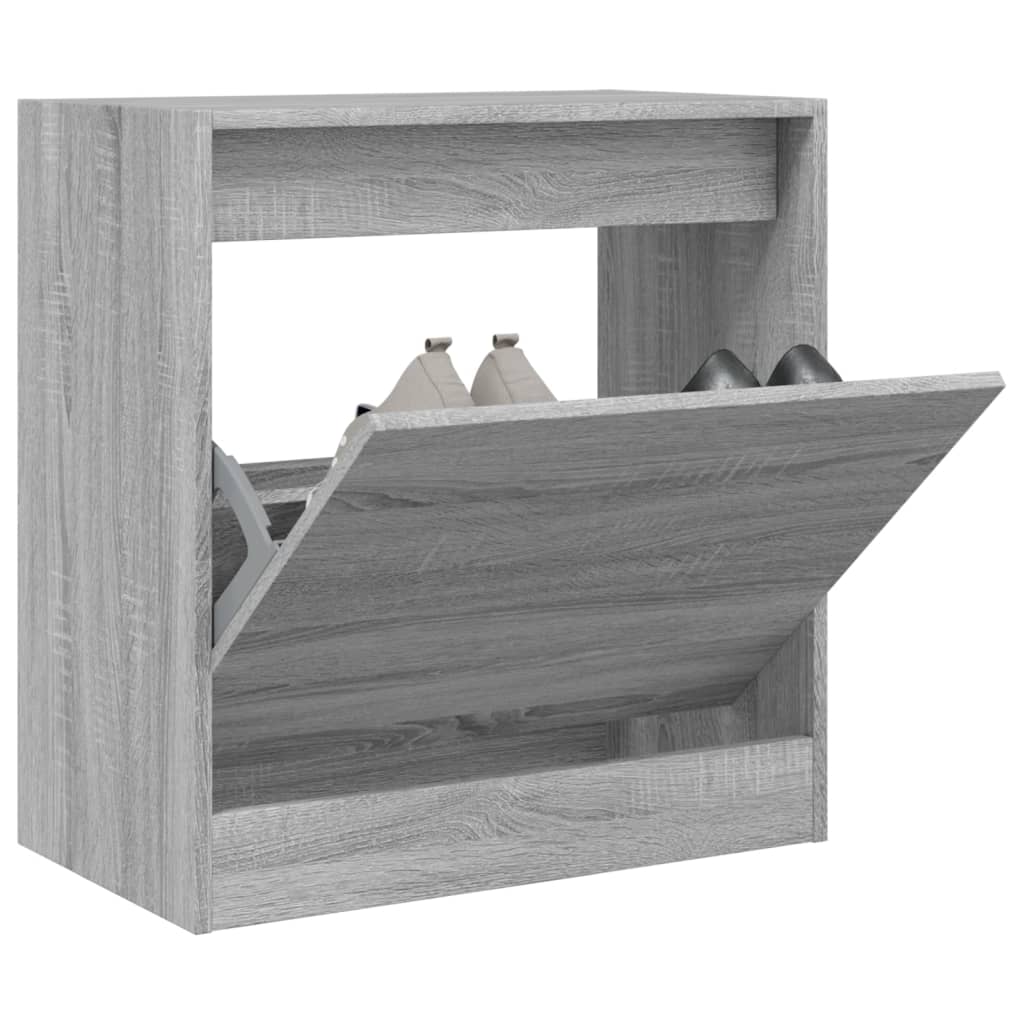 Shoe Cabinet Grey Sonoma 60x34x63.5 cm Engineered Wood - Bargainia.com - 