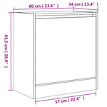 Shoe Cabinet Grey Sonoma 60x34x63.5 cm Engineered Wood - Bargainia.com - 