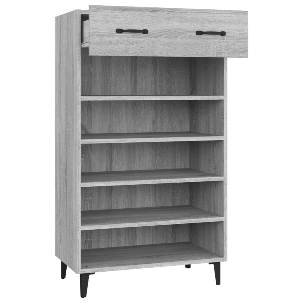 Shoe Cabinet Grey Sonoma 60x35x105 cm Engineered Wood - Bargainia.com - 
