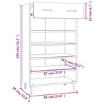 Shoe Cabinet Grey Sonoma 60x35x105 cm Engineered Wood - Bargainia.com - 