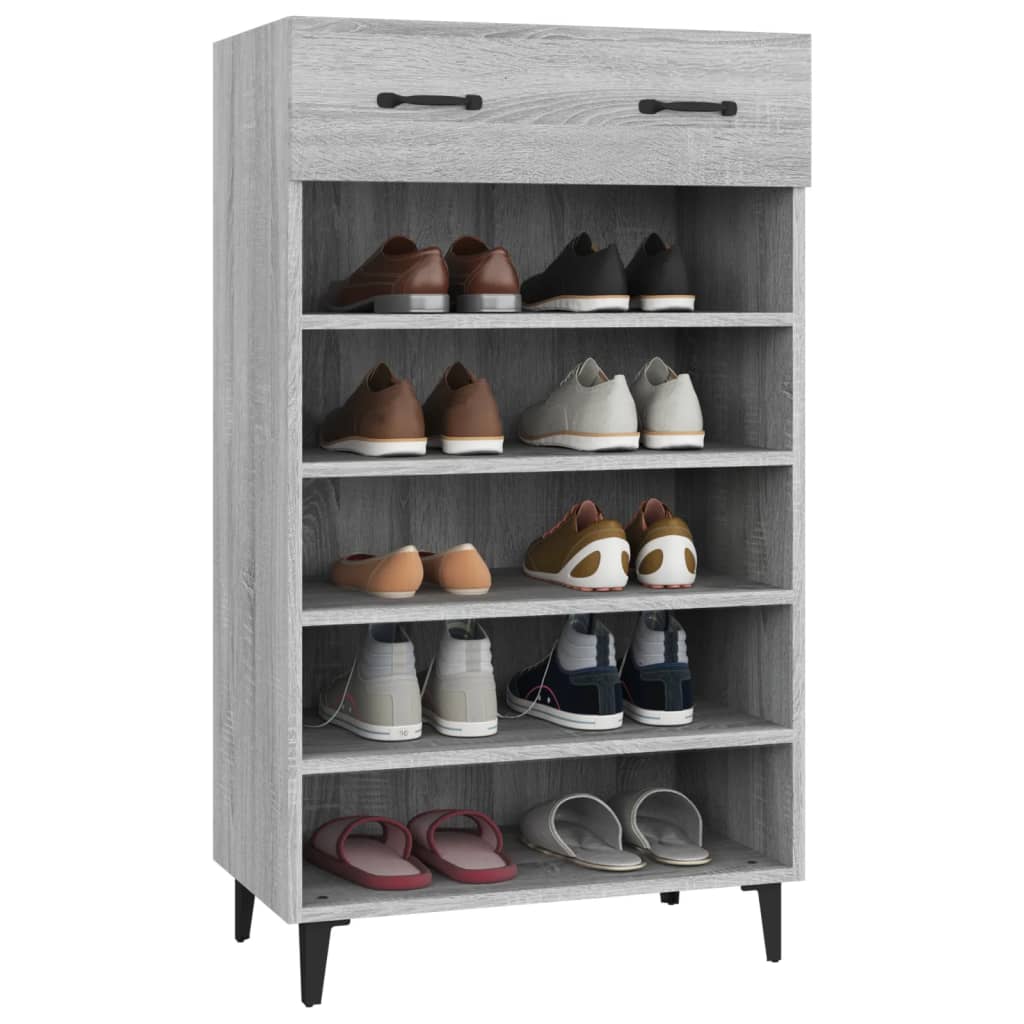 Shoe Cabinet Grey Sonoma 60x35x105 cm Engineered Wood - Bargainia.com - 