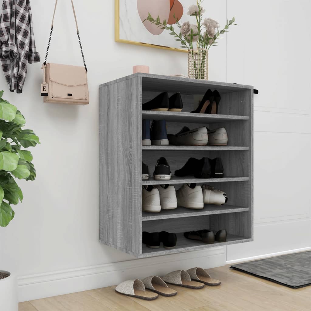 Shoe Cabinet Grey Sonoma 60x35x70 cm Engineered Wood - Bargainia.com - 