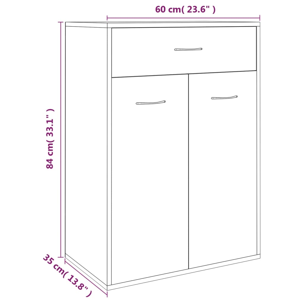 Shoe Cabinet Grey Sonoma 60x35x84 cm Engineered Wood - Bargainia.com - 