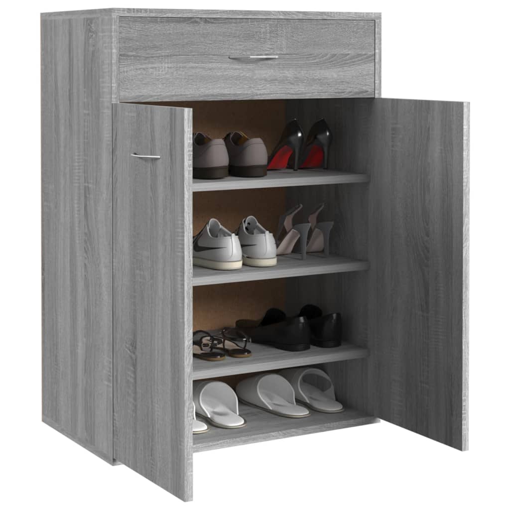 Shoe Cabinet Grey Sonoma 60x35x84 cm Engineered Wood - Bargainia.com - 