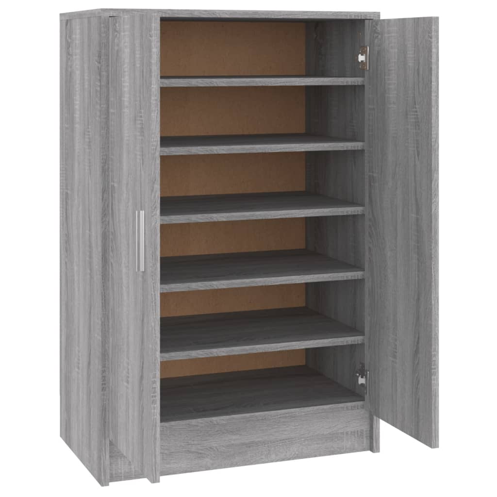 Shoe Cabinet Grey Sonoma 60x35x92 cm Engineered Wood - Bargainia.com - 