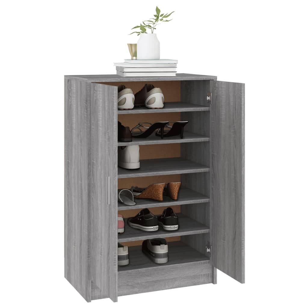 Shoe Cabinet Grey Sonoma 60x35x92 cm Engineered Wood - Bargainia.com - 