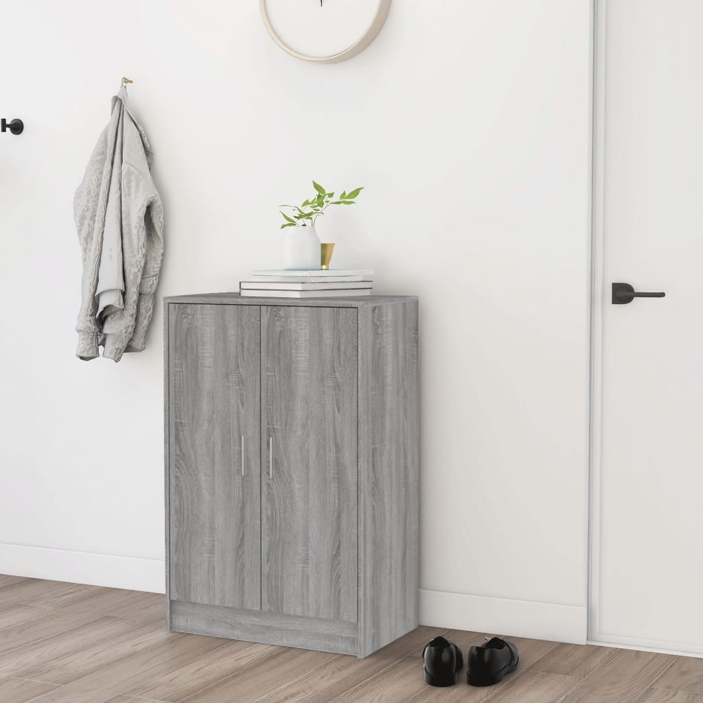 Shoe Cabinet Grey Sonoma 60x35x92 cm Engineered Wood - Bargainia.com - 