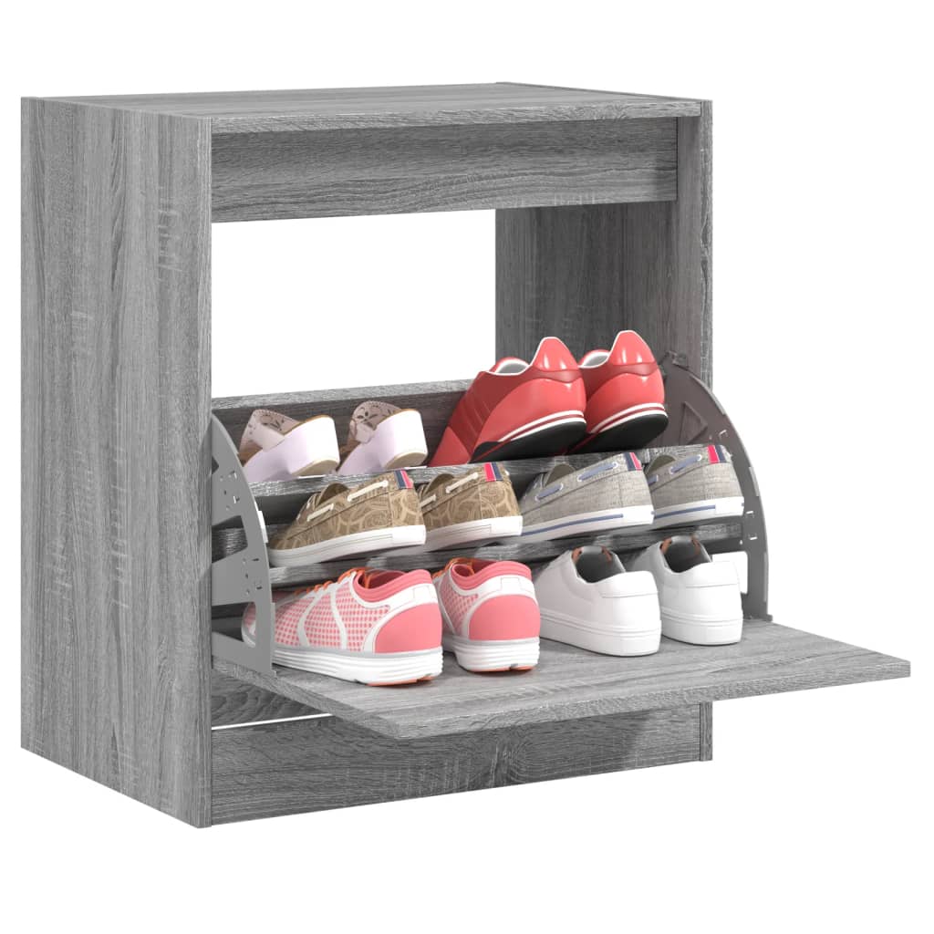 Shoe Cabinet Grey Sonoma 60x42x69 cm Engineered Wood - Bargainia.com - 
