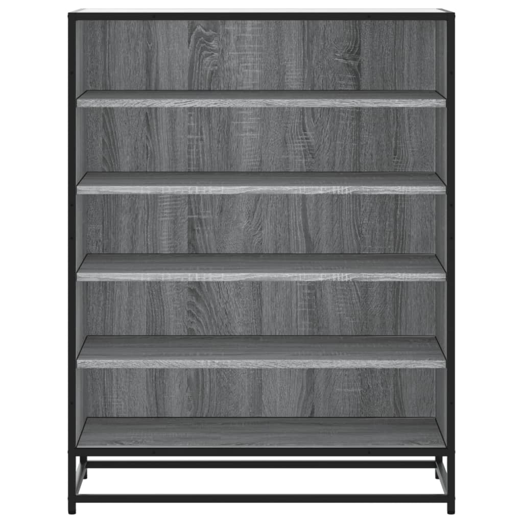 Shoe Cabinet Grey Sonoma 75x38x97.5 cm Engineered Wood and Metal - Bargainia.com - 