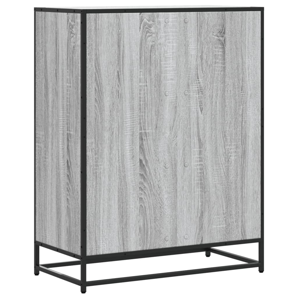 Shoe Cabinet Grey Sonoma 75x38x97.5 cm Engineered Wood and Metal - Bargainia.com - 