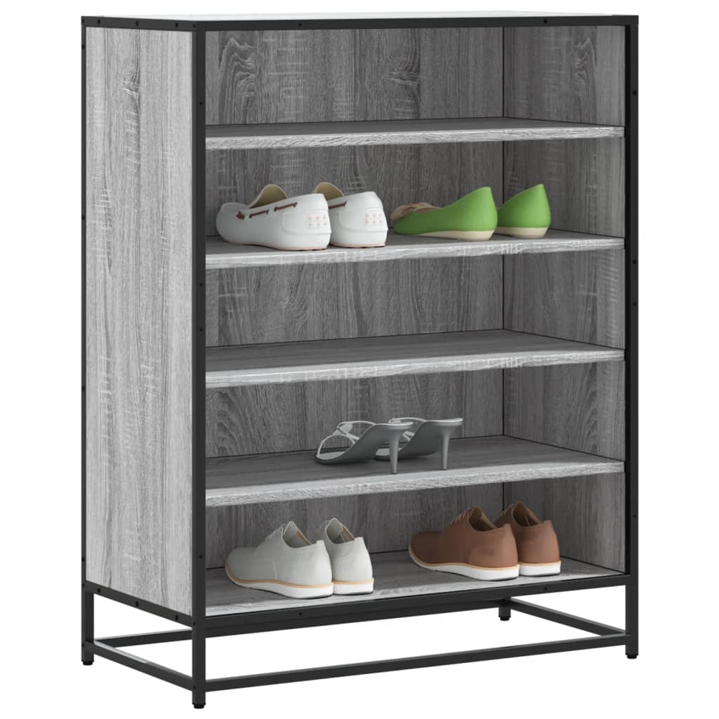 Shoe Cabinet Grey Sonoma 75x38x97.5 cm Engineered Wood and Metal - Bargainia.com - 