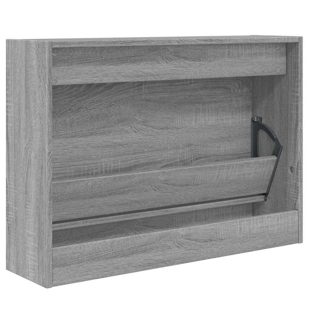 Shoe Cabinet Grey Sonoma 80x21x57 cm Engineered Wood - Bargainia.com - 