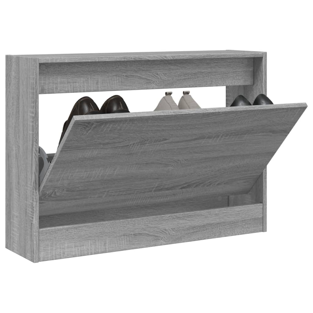 Shoe Cabinet Grey Sonoma 80x21x57 cm Engineered Wood - Bargainia.com - 
