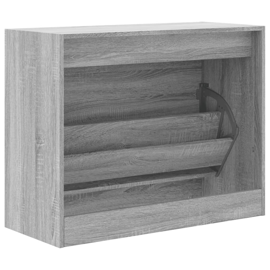 Shoe Cabinet Grey Sonoma 80x34x63 cm Engineered Wood - Bargainia.com - 