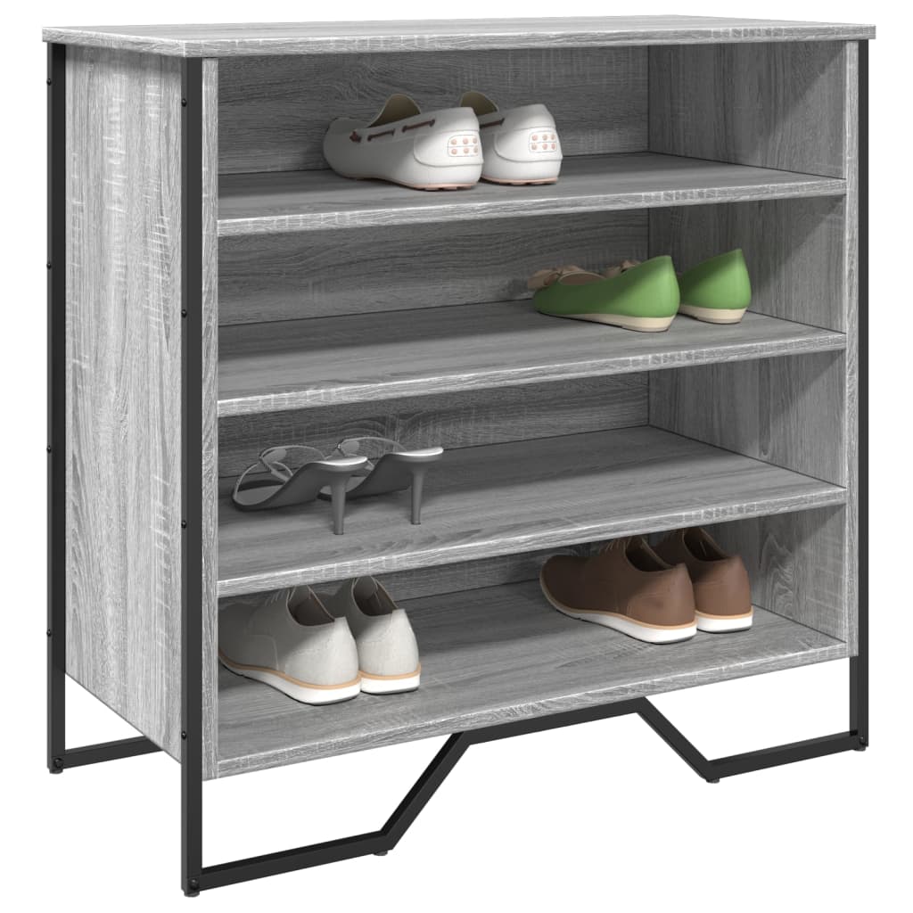 Shoe Cabinet Grey Sonoma 80x38x78 cm Engineered Wood - Bargainia.com - 