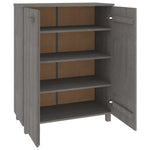 Shoe Cabinet HAMAR Light Grey 85x40x108 cm Solid Wood Pine - Bargainia.com - 
