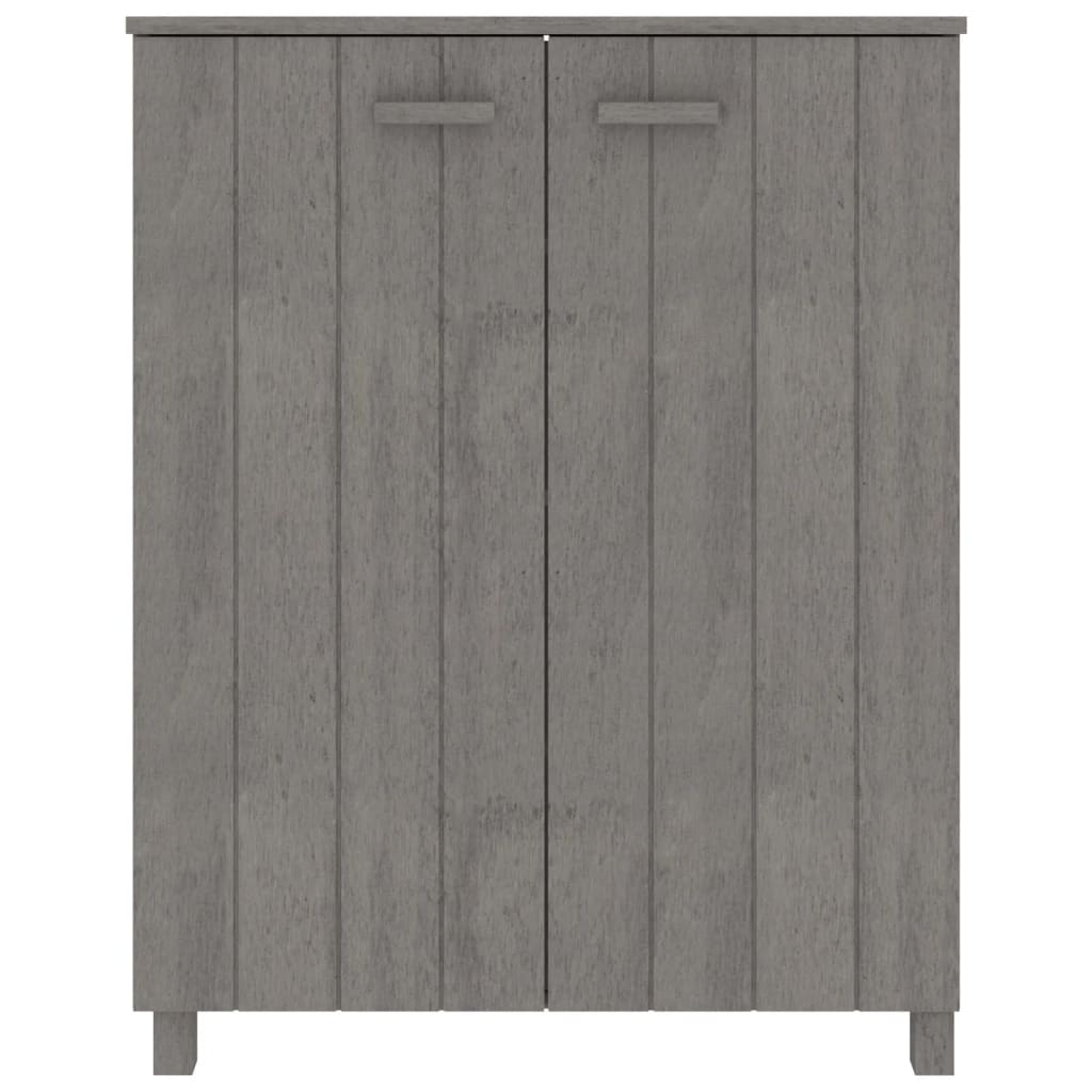 Shoe Cabinet HAMAR Light Grey 85x40x108 cm Solid Wood Pine - Bargainia.com - 