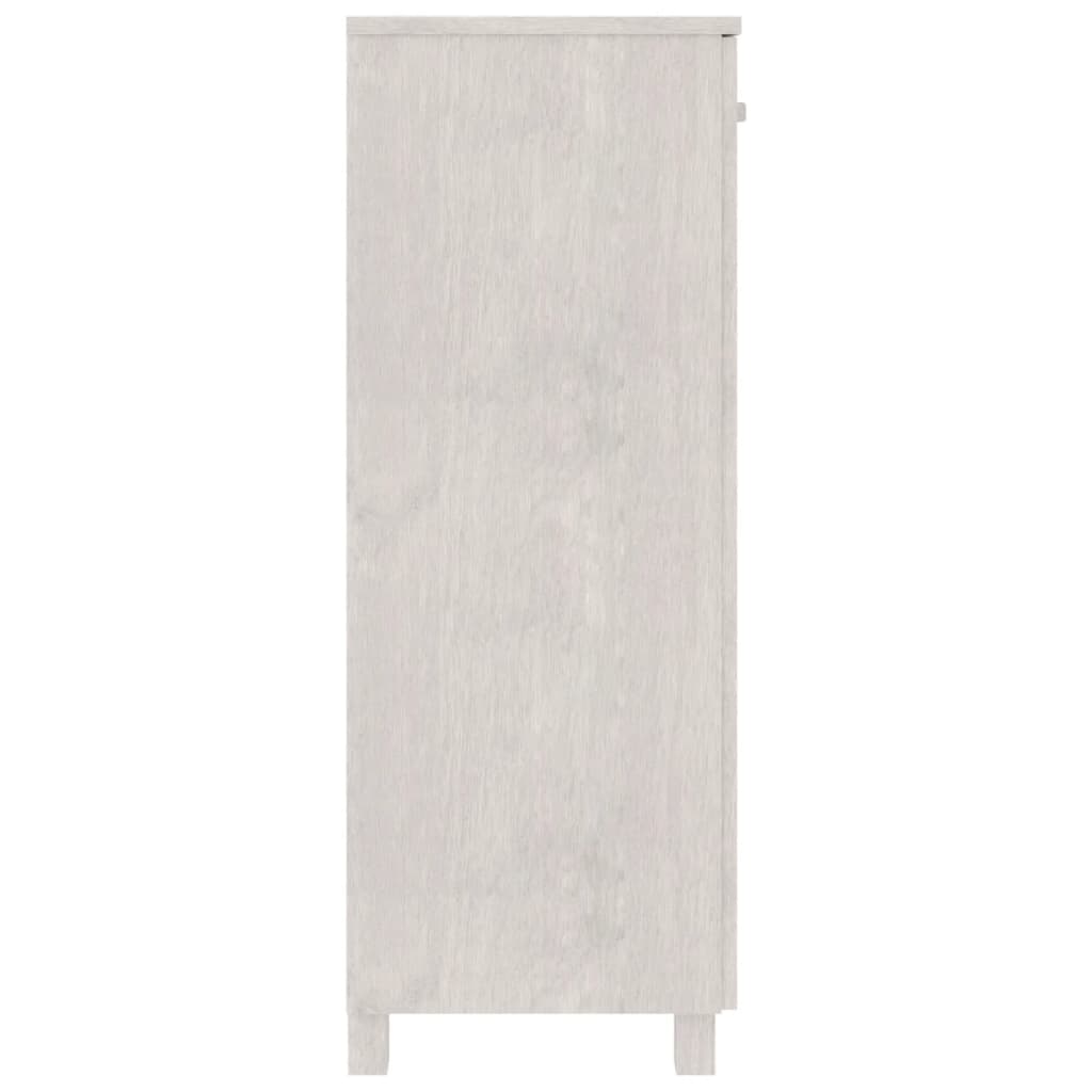 Shoe Cabinet HAMAR White 85x40x108 cm Solid Wood Pine - Bargainia.com - 
