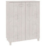 Shoe Cabinet HAMAR White 85x40x108 cm Solid Wood Pine - Bargainia.com - 