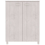 Shoe Cabinet HAMAR White 85x40x108 cm Solid Wood Pine - Bargainia.com - 