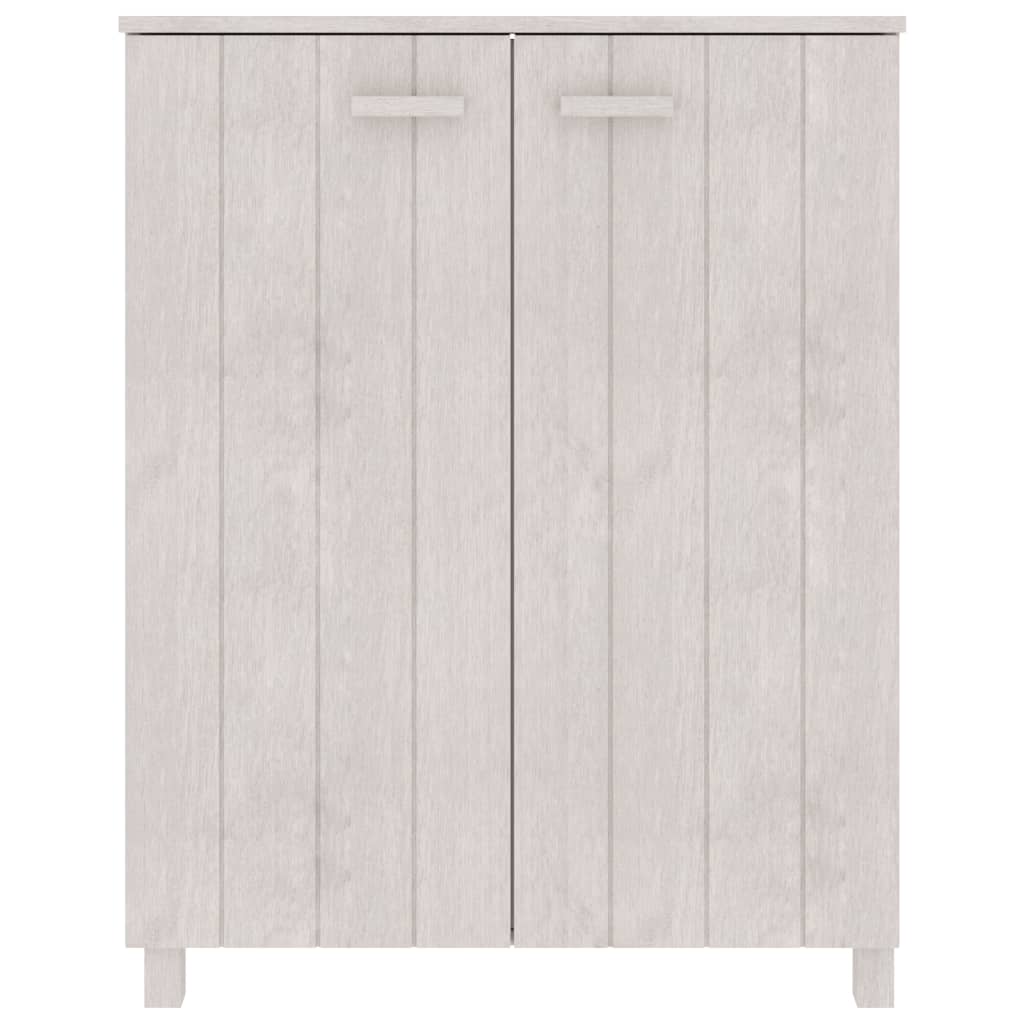 Shoe Cabinet HAMAR White 85x40x108 cm Solid Wood Pine - Bargainia.com - 
