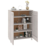 Shoe Cabinet HAMAR White 85x40x108 cm Solid Wood Pine - Bargainia.com - 