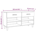 Shoe Cabinet High Gloss White 102x35x55 cm Engineered Wood - Bargainia.com - 