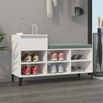 Shoe Cabinet High Gloss White 102x36x60 cm Engineered Wood - Bargainia.com - 