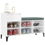 Shoe Cabinet High Gloss White 102x36x60 cm Engineered Wood - Bargainia.com - 