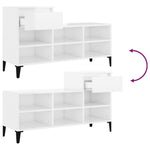 Shoe Cabinet High Gloss White 102x36x60 cm Engineered Wood - Bargainia.com - 