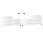 Shoe Cabinet High Gloss White 102x36x60 cm Engineered Wood - Bargainia.com - 