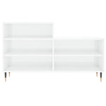Shoe Cabinet High Gloss White 102x36x60 cm Engineered Wood - Bargainia.com - 